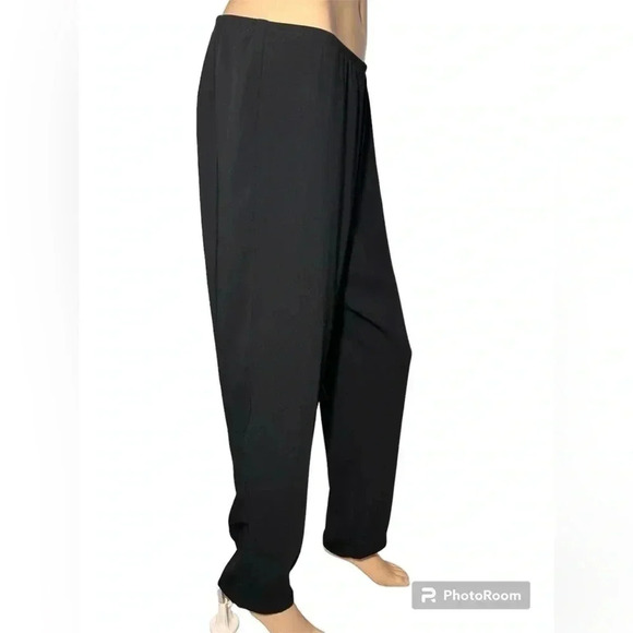 Eileen Fisher Pullon Pant w/Side Zip Elastic Waistband Black Size S - Picture 2 of 12